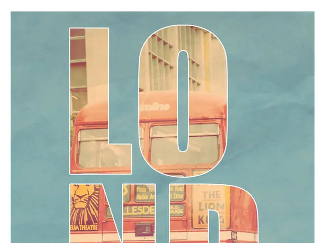 In this image we can see text on blue surface.